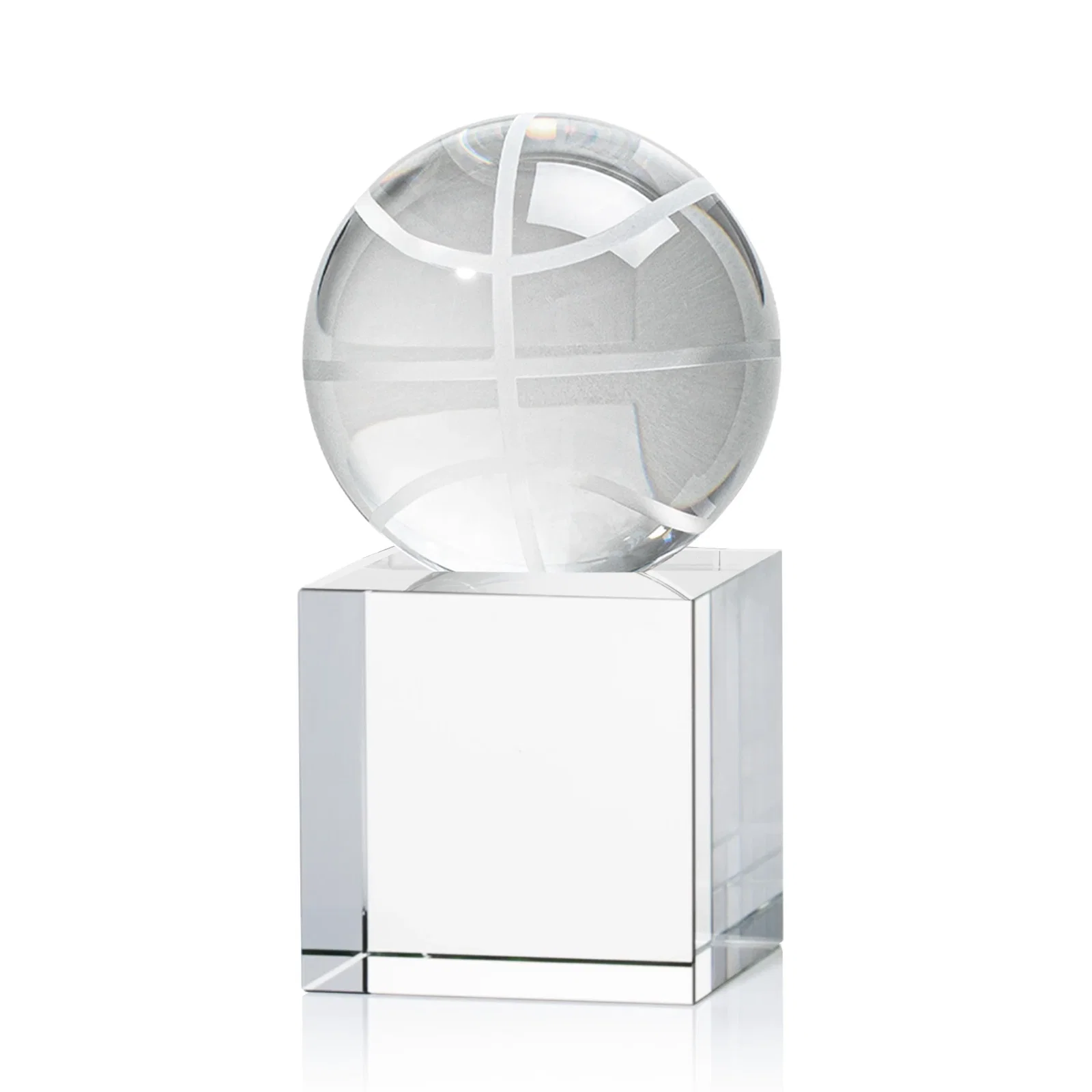 Custom Optical Crystal Basketball Award for dealer and partner awards