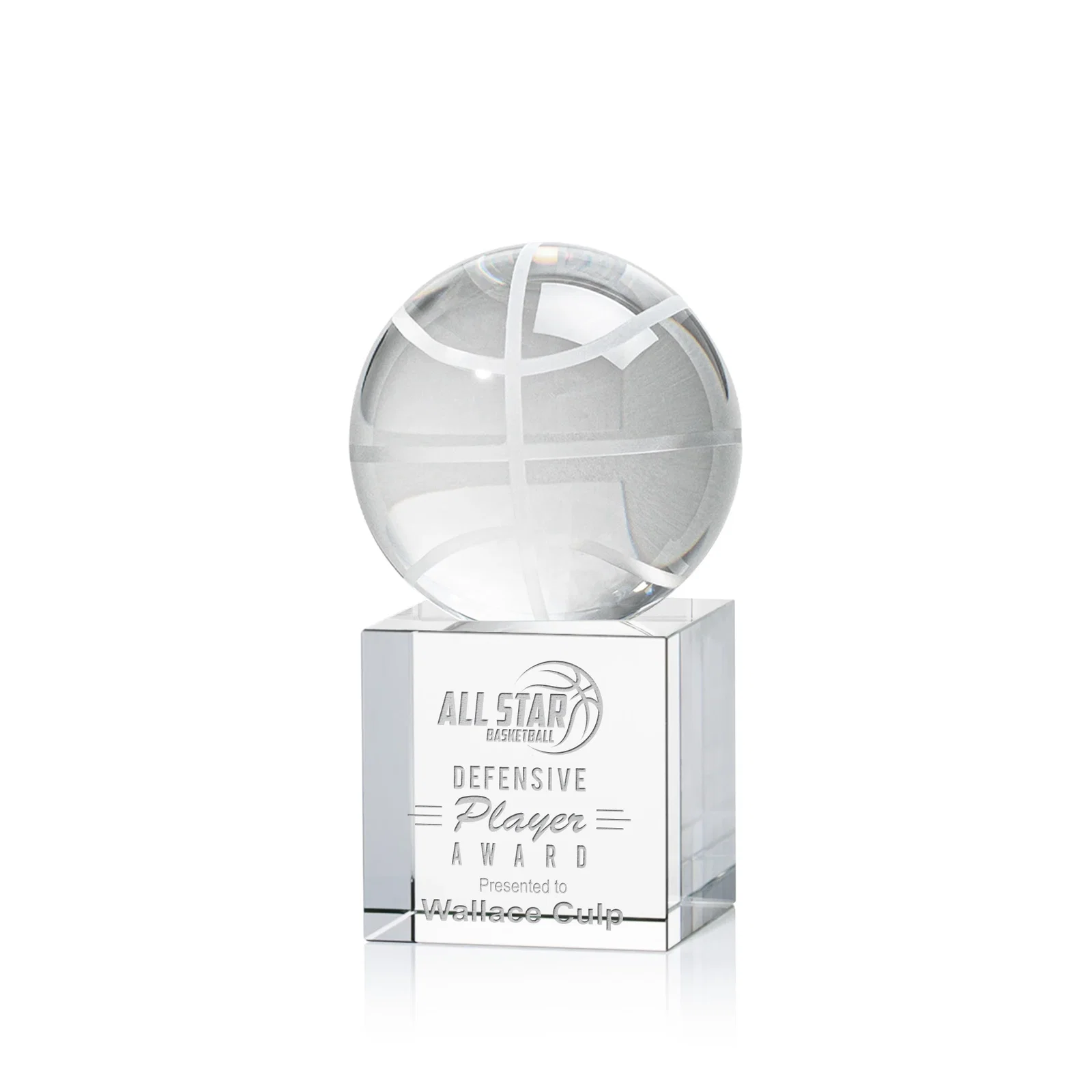 Custom Optical Crystal Basketball Award for corporate award ceremonies
