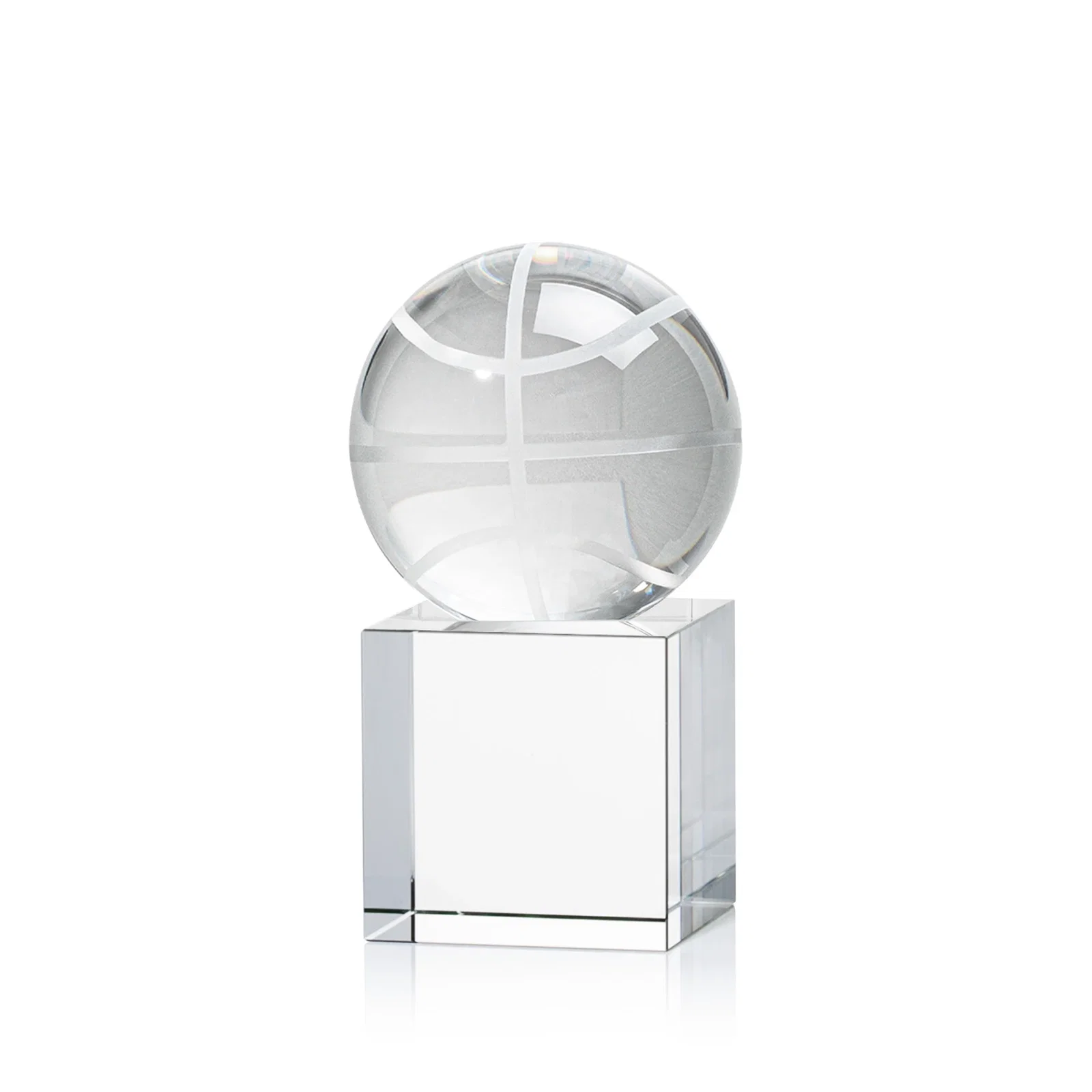 Custom Optical Crystal Basketball Award for safety achievement programs