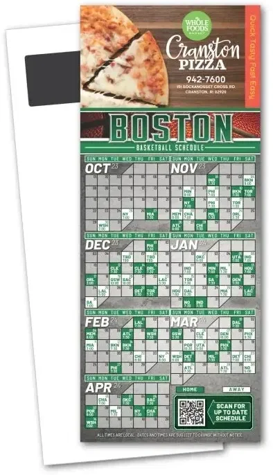 Basketball Schedule Magnetic Stick Up Card