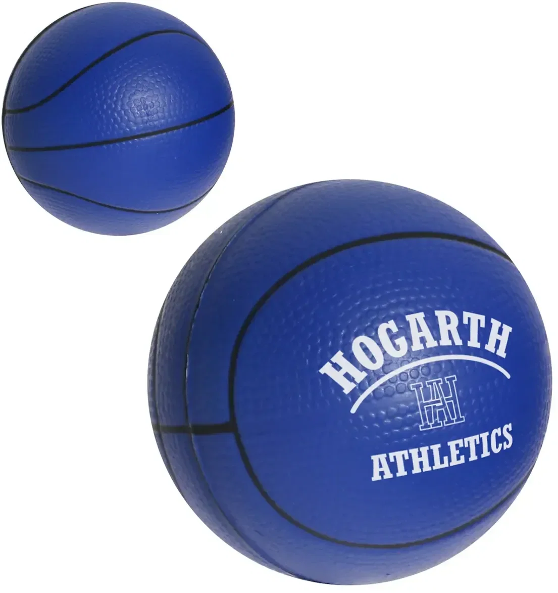 Basketball stress reliever held in hand, promotional custom branded squeeze toy