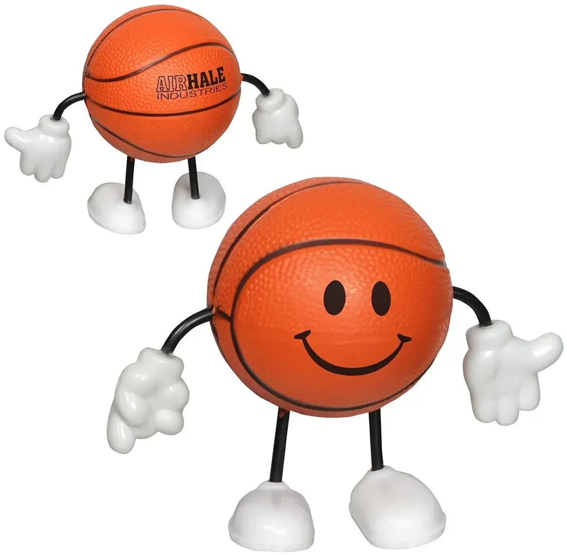 Custom Basketball Stress Reliever Figurine, a promotional mini basketball squeeze toy with printable logo space