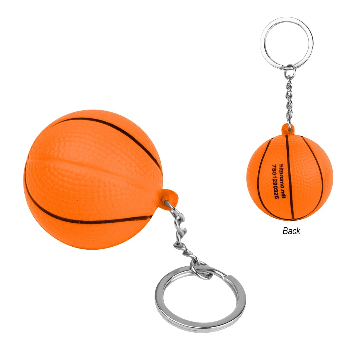 Key ring detail where the metal clip meets the ball