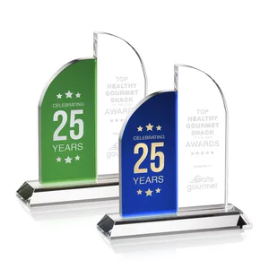 Optical Crystal Twin Tablet Award on Beveled Base