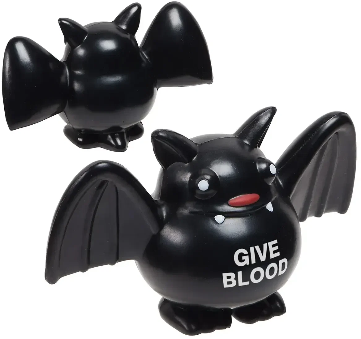 Bat Stress Reliever, custom winged foam squeeze toy for branded Halloween logo giveaways