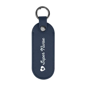 Bates Leatherette Key Tag With Carabiner