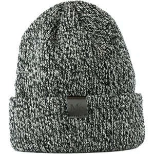 Acrylic Polyester Beanie with Adjustable Cuff and Leather Patch