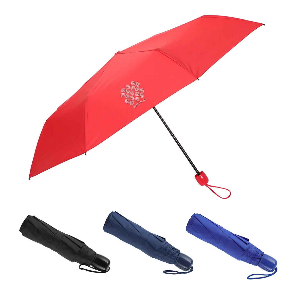 Custom Bayside 42-inch Arc Value Umbrella, front view of the branded umbrella open