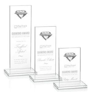 Starfire Crystal Award with Faceted Half-Diamond Ornament on Top