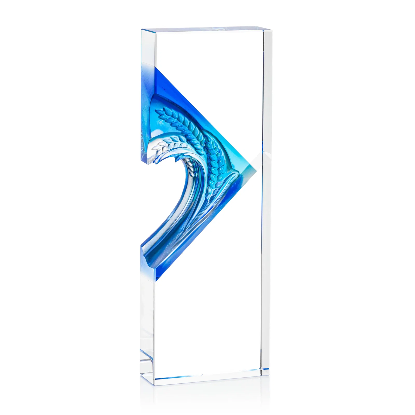 Custom Optical Crystal Rectangle Award With Wreath Cutout, awards for graduation ceremonies