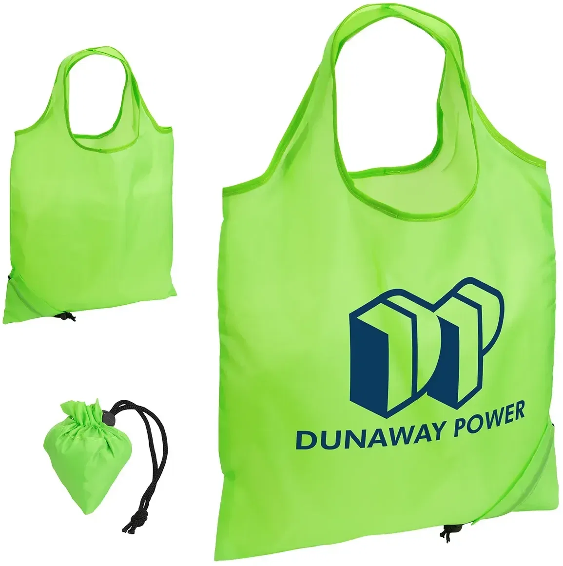 Branded Bazaar RPET Folding Tote Bag shown from the side, promotional recycled-PET reusable shopping bag
