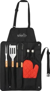 BBQ Apron with Grill Tools Set (7 Piece)