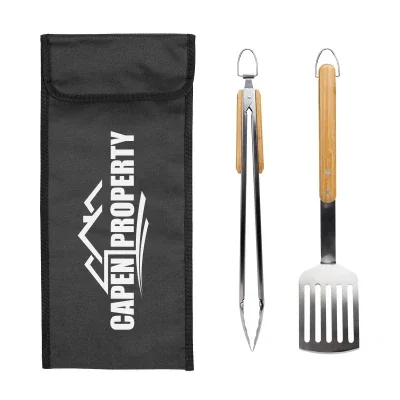 Barbecue tool kit shown with its carrying case closed