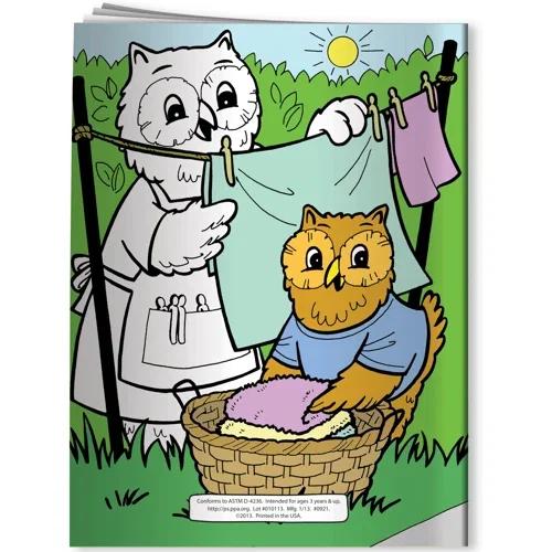 Inside energy-conservation coloring pages of the Watt the Owl book