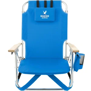 Beach Chair with Detachable Pillow, 300 lb Aluminum Frame