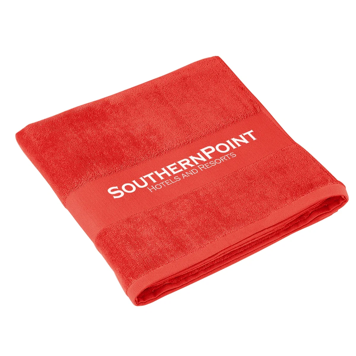 Full fifty-five inch length of the towel shown flat