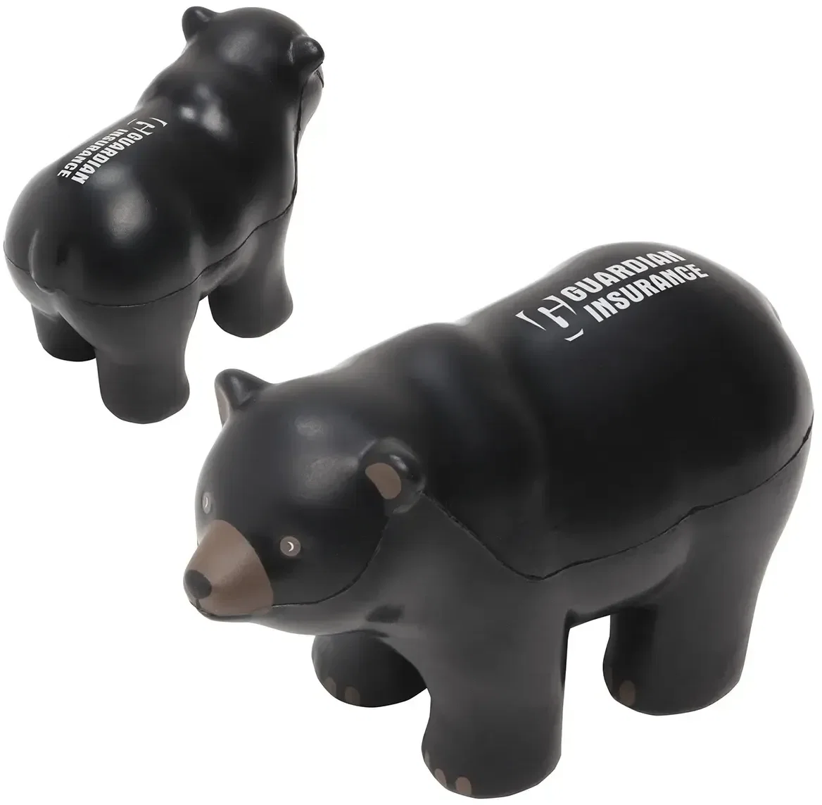 Close-up of the promotional bear-shaped stress reliever squeeze toy detail