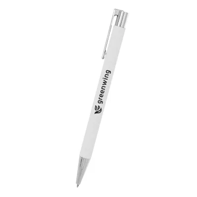 Red pen laid flat on a white surface