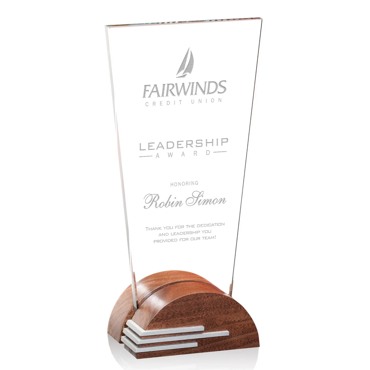 Custom Beauchamp Award with Black Walnut Base — view 2
