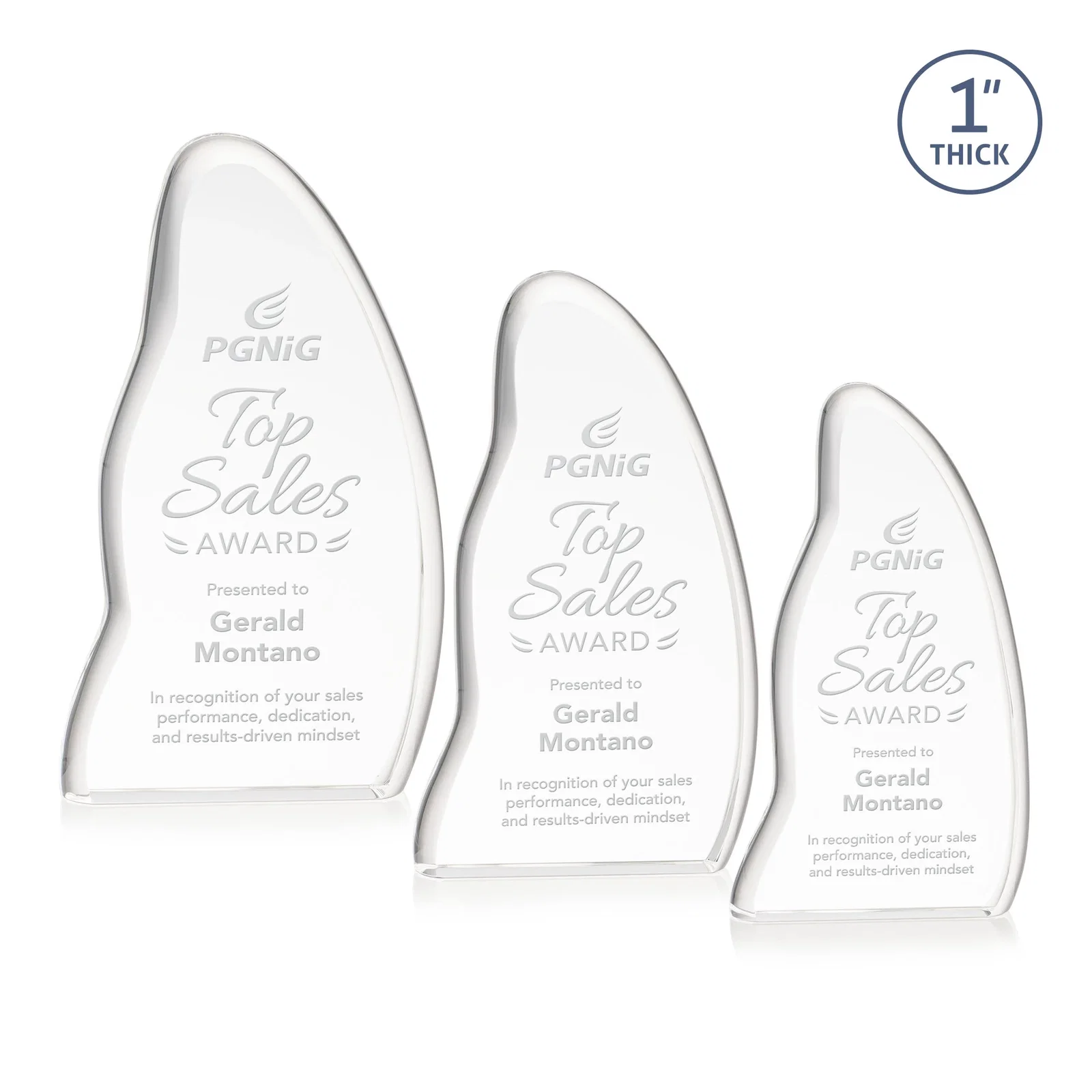 Custom Optical Crystal Award with a Waved Edge, awards for employee recognition