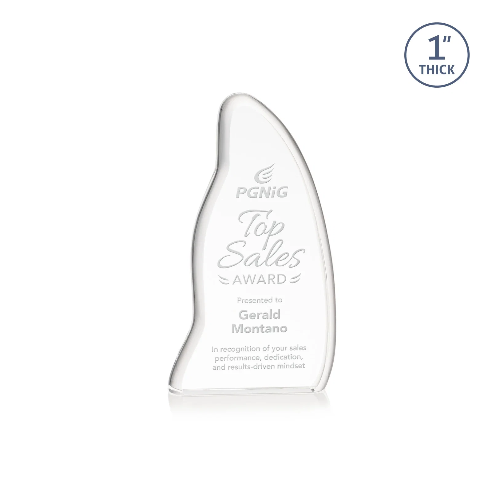 Custom Optical Crystal Award with a Waved Edge, awards for corporate award ceremonies