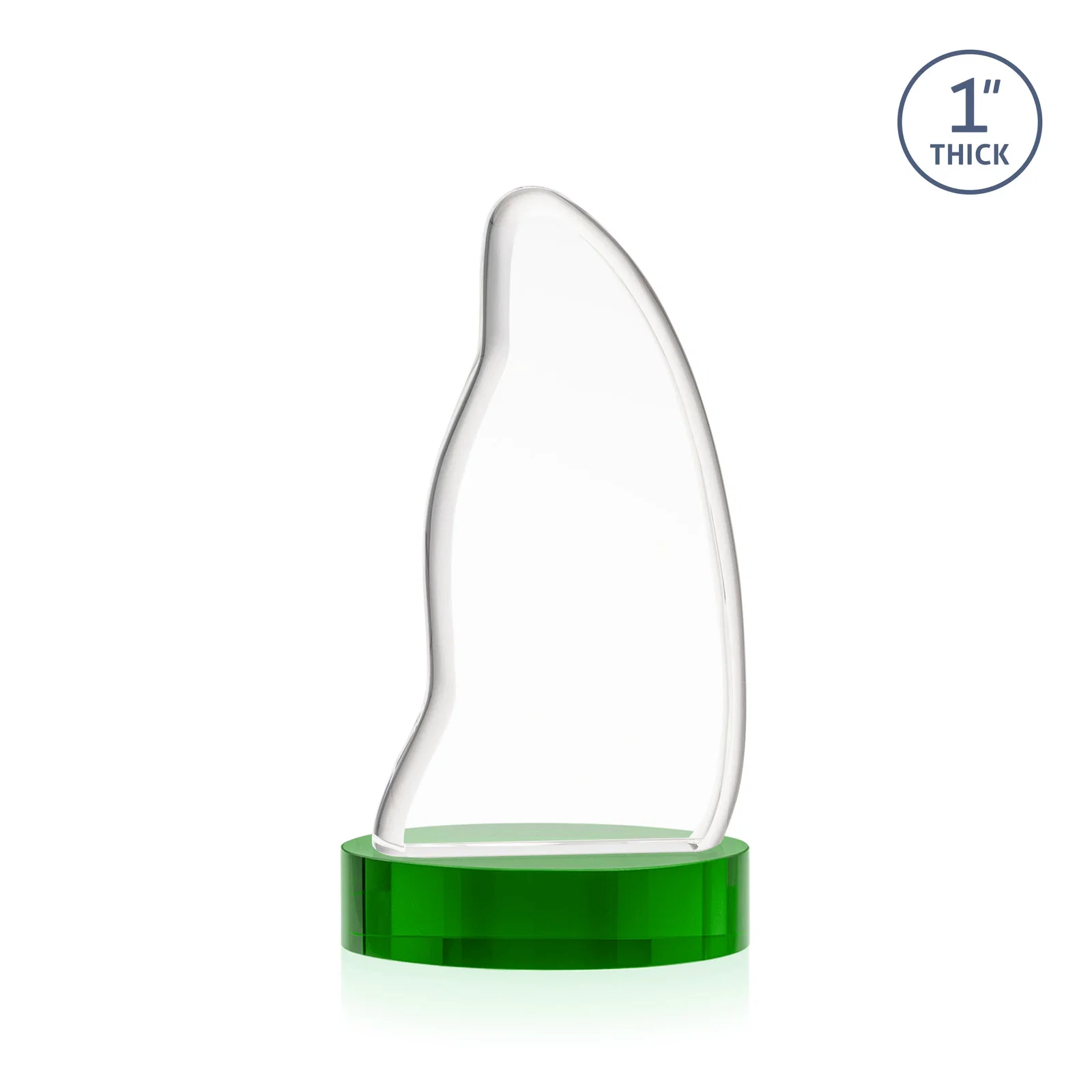 Custom engraved Optical Crystal Arch Award with Waved Edge on Oval Base, awards for dealer and partner awards