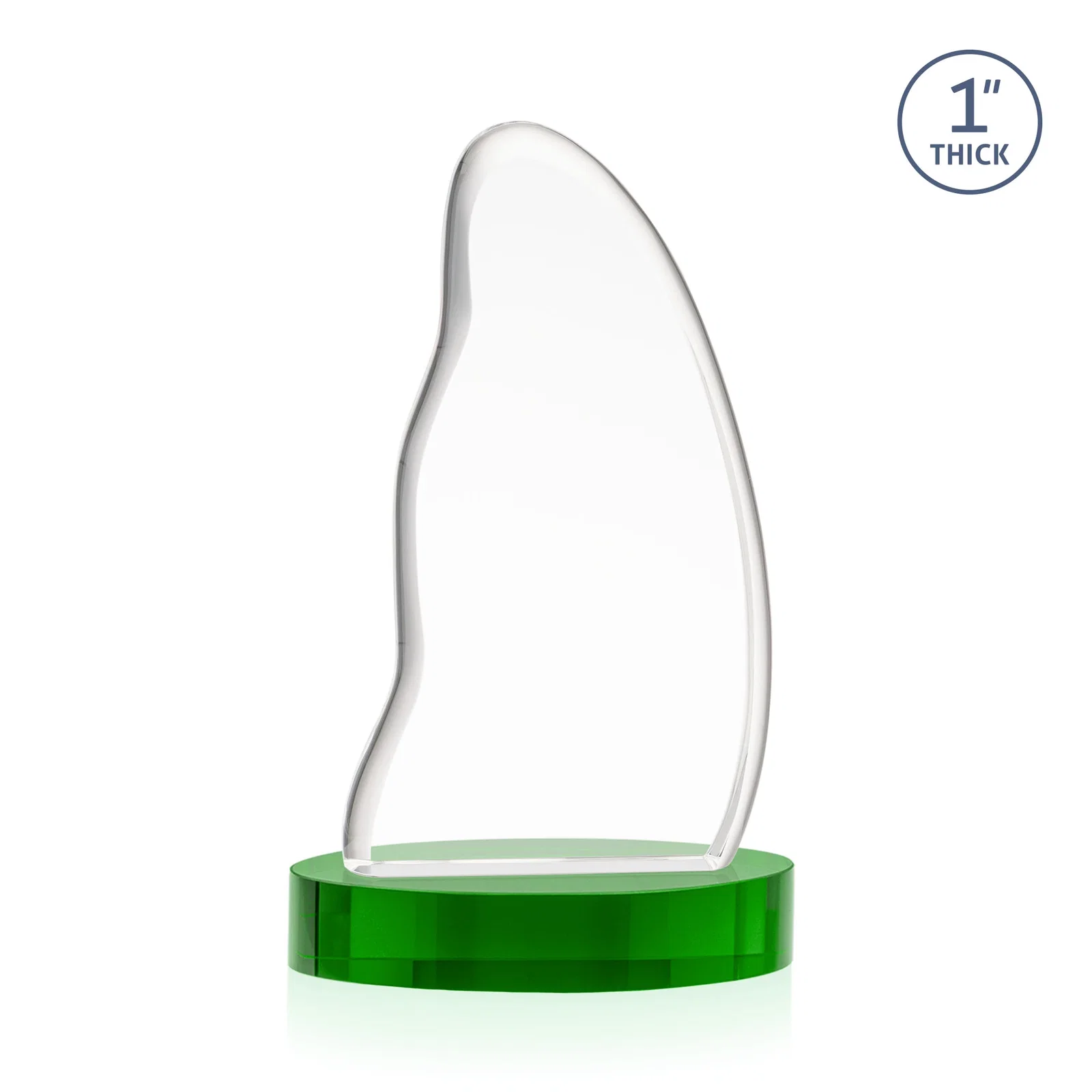 Custom engraved Optical Crystal Arch Award with Waved Edge on Oval Base, awards for company anniversary events