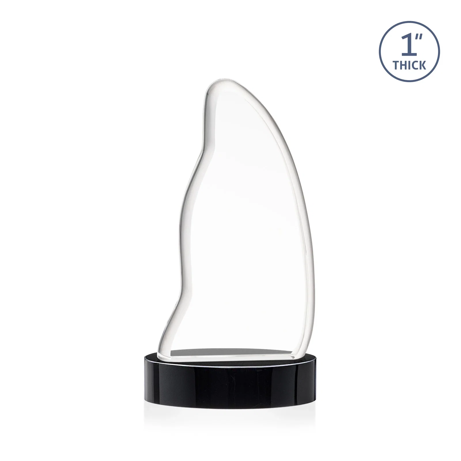 Custom Optical Crystal Arch Award with Waved Edge on Oval Base, awards, with your logo for corporate award ceremonies