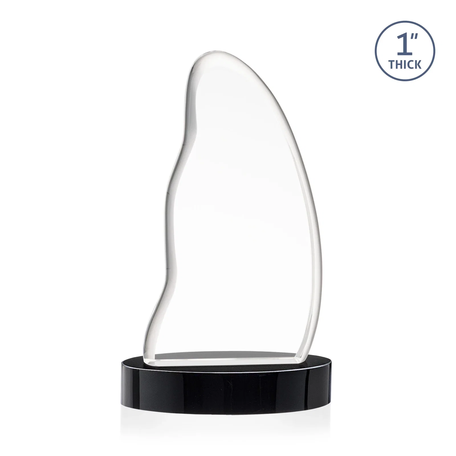 Custom Optical Crystal Arch Award with Waved Edge on Oval Base, awards, with your logo for service anniversary gifts