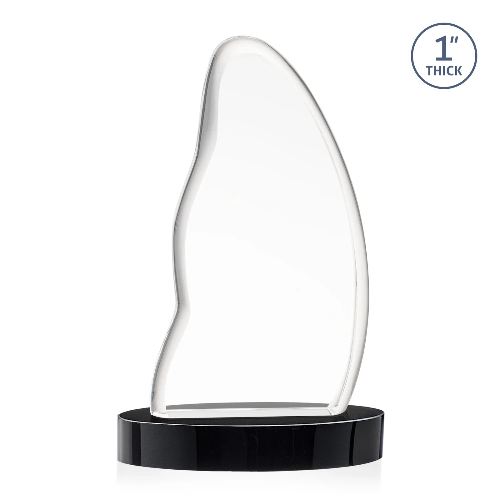 Custom Optical Crystal Arch Award with Waved Edge on Oval Base, awards, with your logo for sales achievement awards