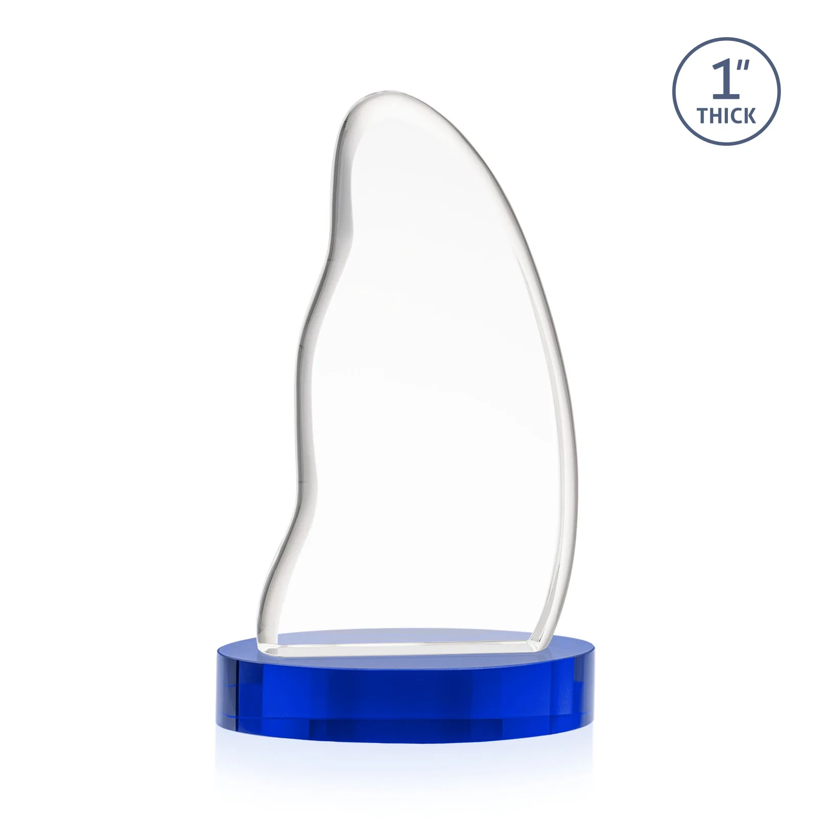Custom Optical Crystal Arch Award with Waved Edge on Oval Base, awards, with your logo for team milestone celebrations