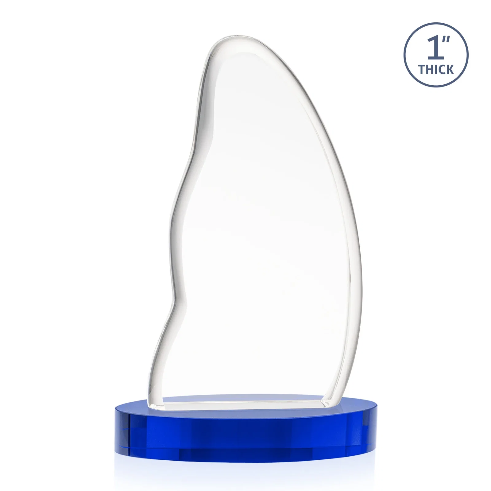 Custom Optical Crystal Arch Award with Waved Edge on Oval Base, awards, with your logo for donor appreciation