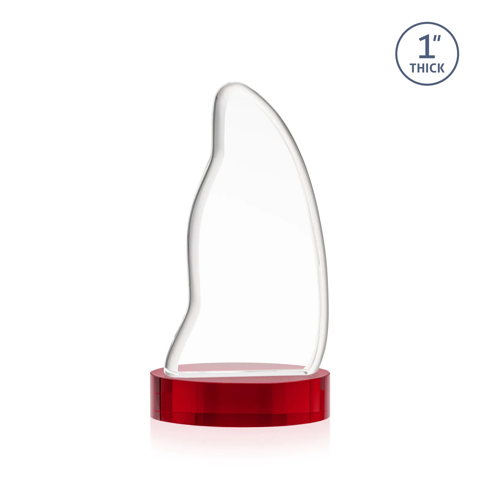 Custom Optical Crystal Arch Award with Waved Edge on Oval Base, awards, with your logo for graduation ceremonies