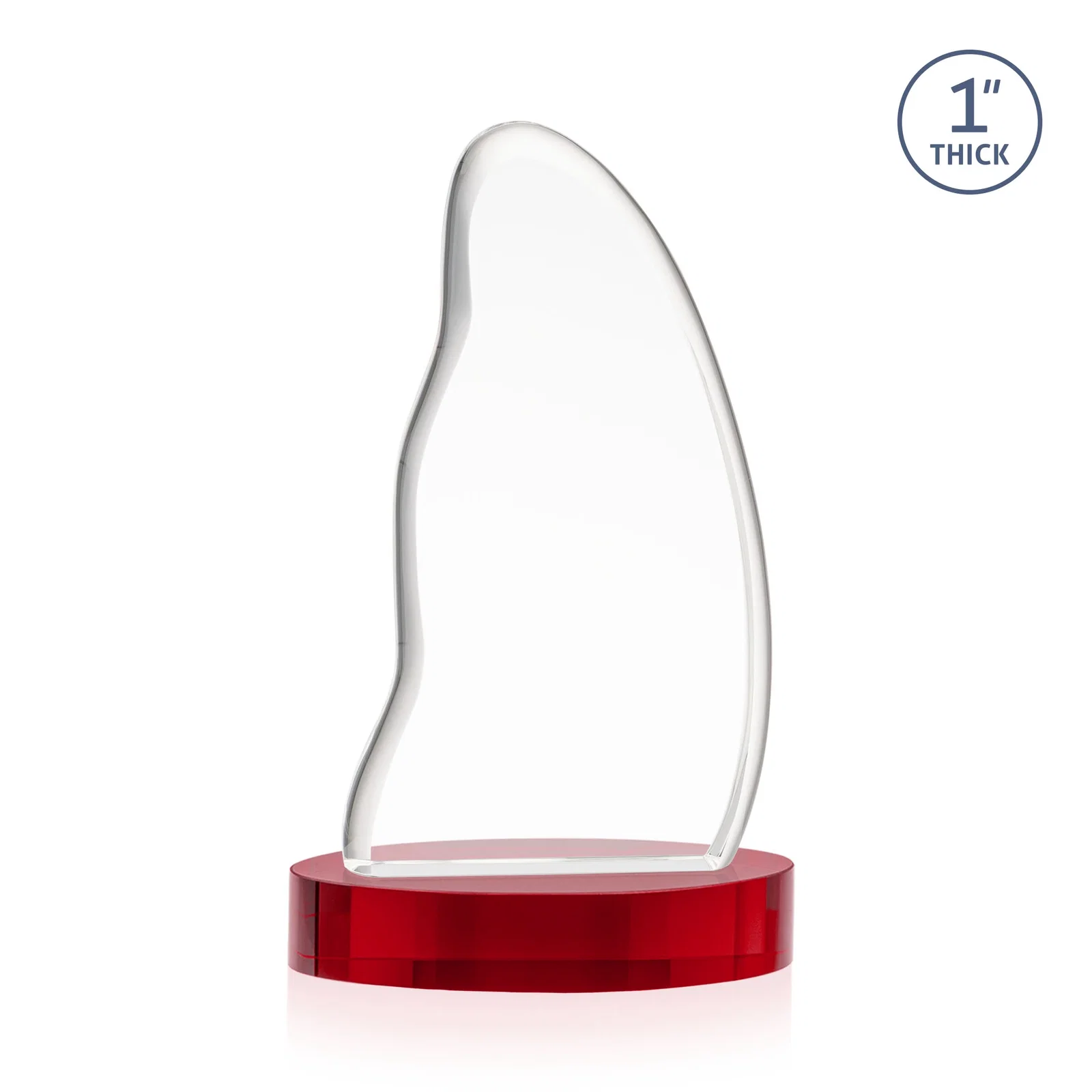 Custom Optical Crystal Arch Award with Waved Edge on Oval Base, awards, with your logo for safety achievement programs