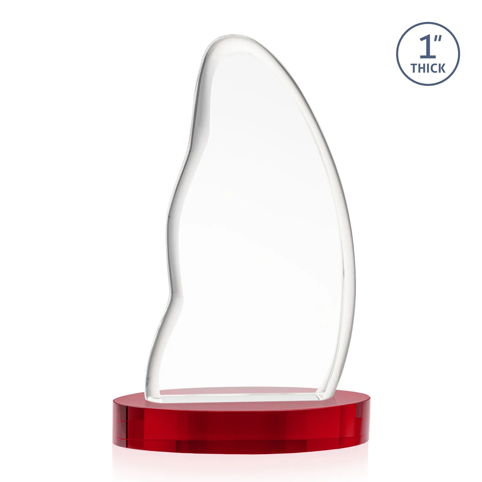 Custom Optical Crystal Arch Award with Waved Edge on Oval Base, awards, with your logo for volunteer appreciation
