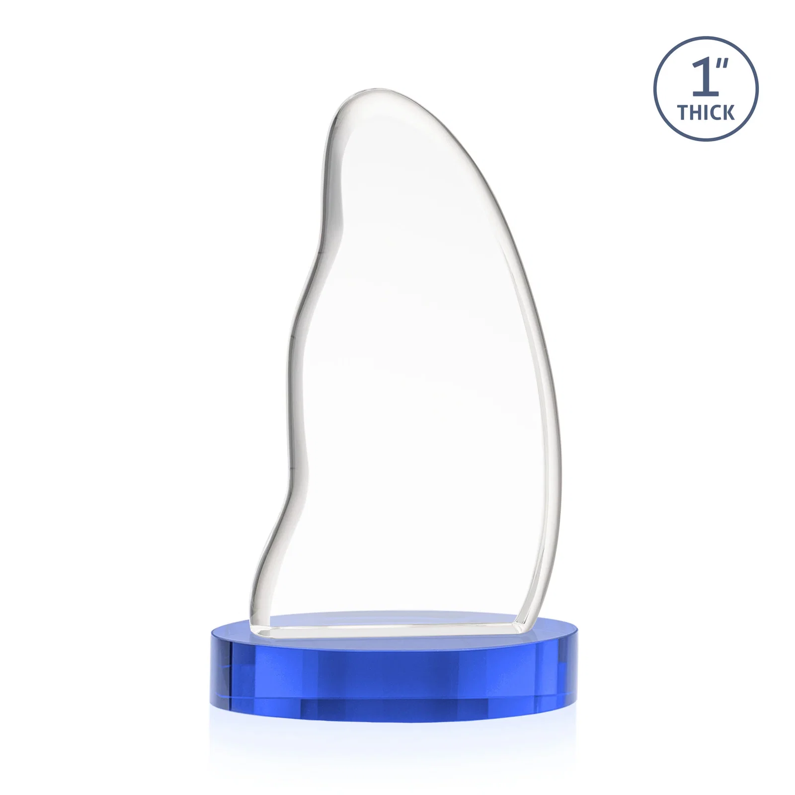 Custom Optical Crystal Arch Award with Waved Edge on Oval Base, awards, with your logo for company anniversary events