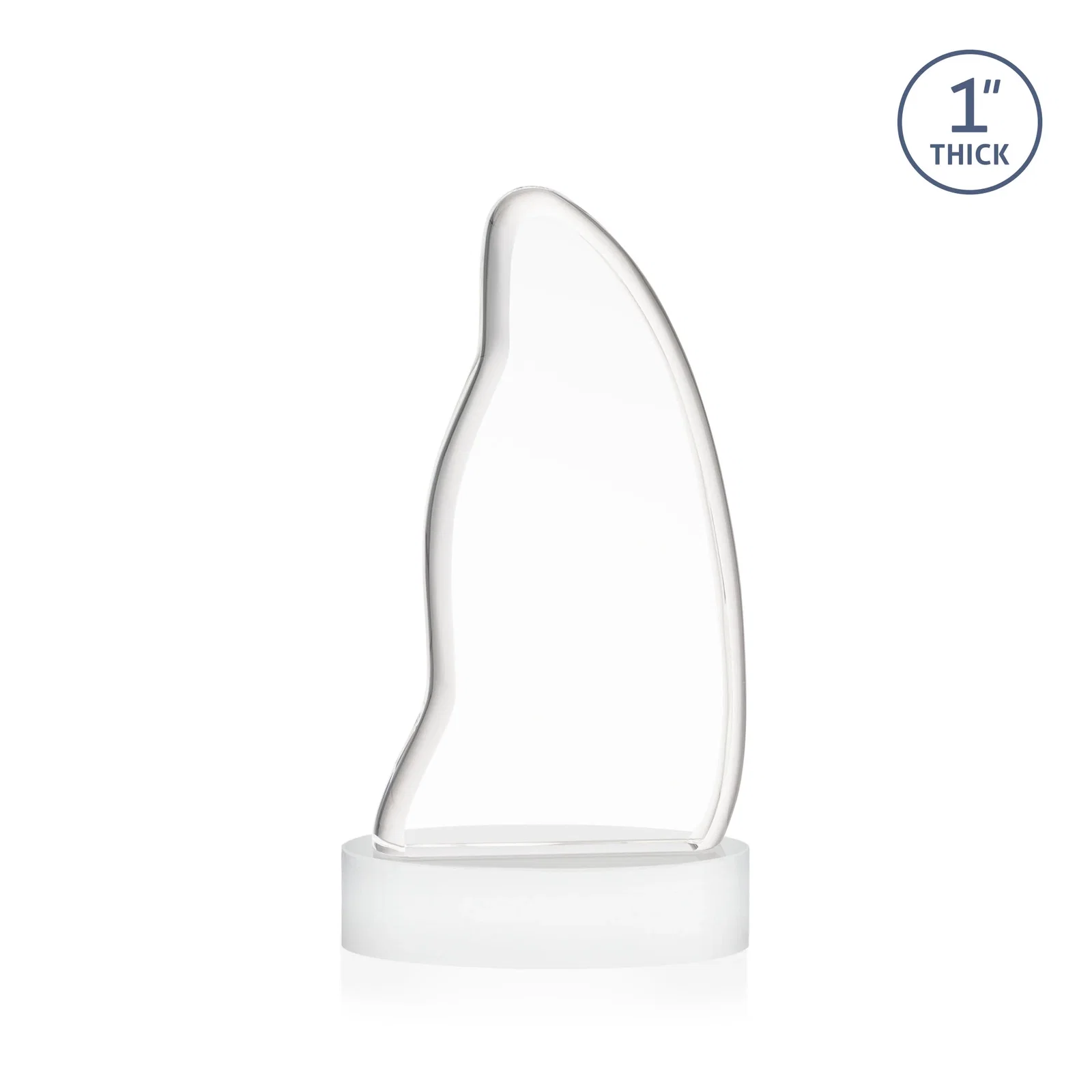 Personalized Optical Crystal Arch Award with Waved Edge on Oval Base, awards, with your logo for corporate award ceremonies