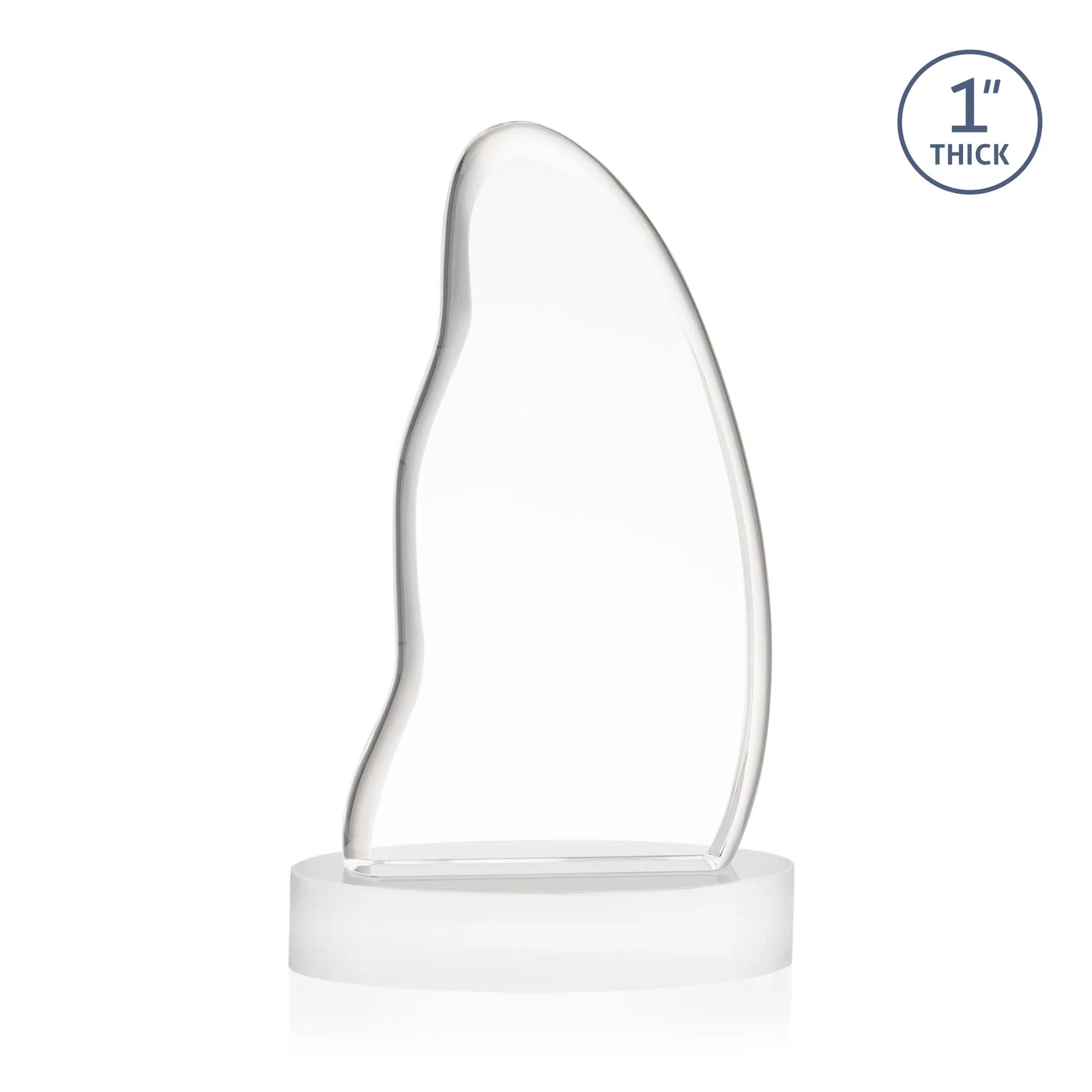 Personalized Optical Crystal Arch Award with Waved Edge on Oval Base, awards, with your logo for service anniversary gifts