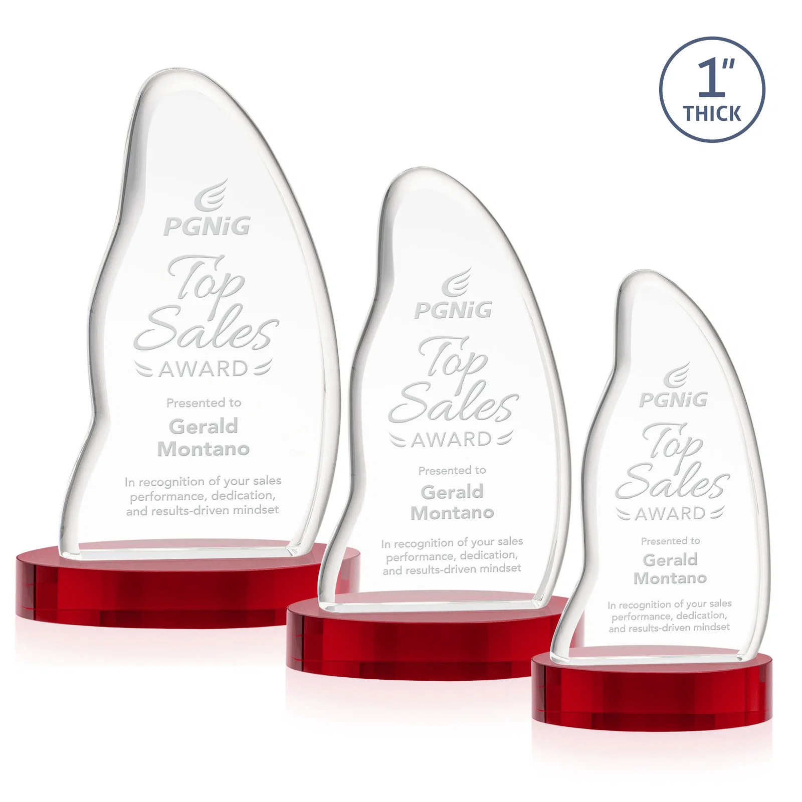 Promotional Optical Crystal Arch Award with Waved Edge on Oval Base, awards for corporate award ceremonies