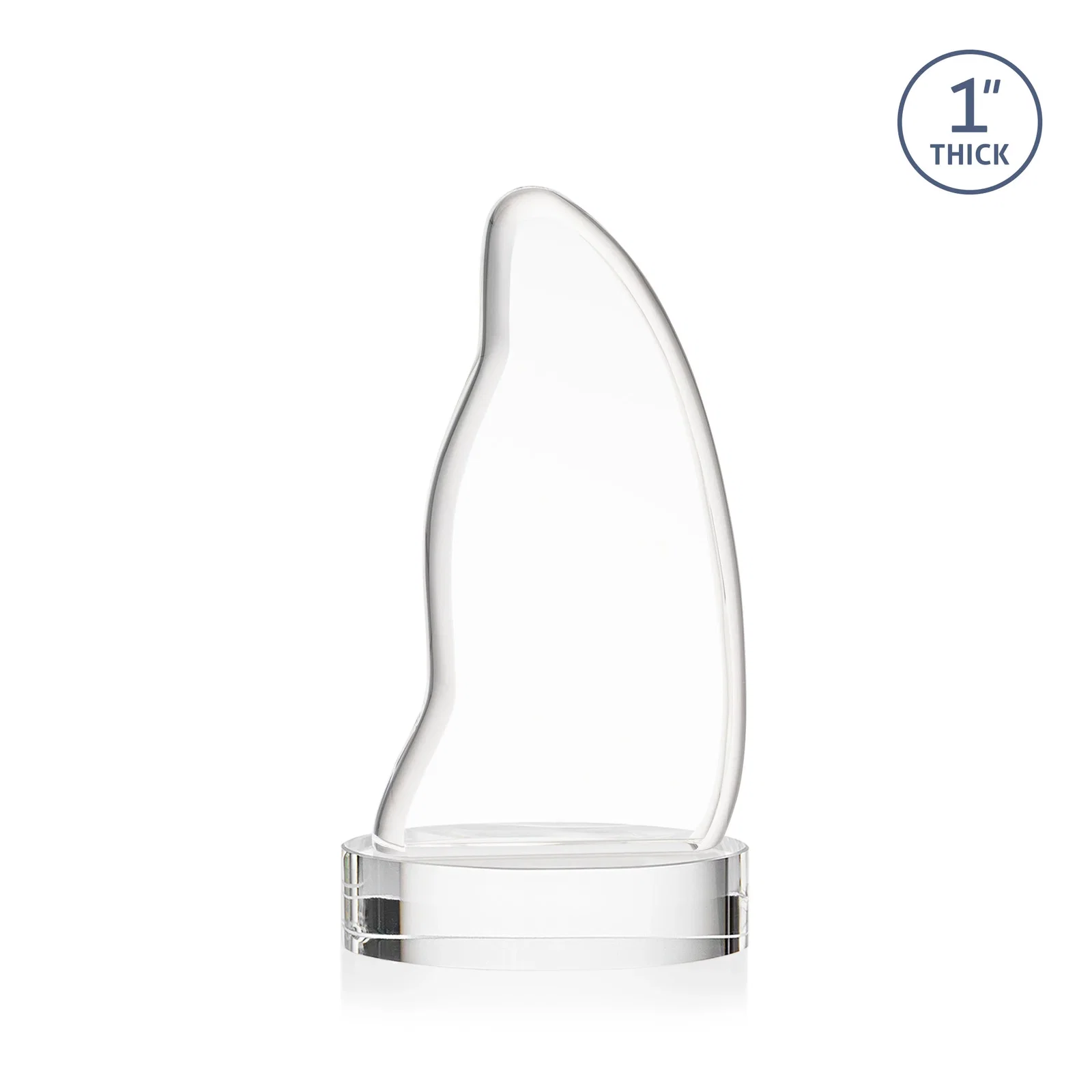 Custom engraved Optical Crystal Arch Award with Waved Edge on Oval Base, awards for retirement presentations