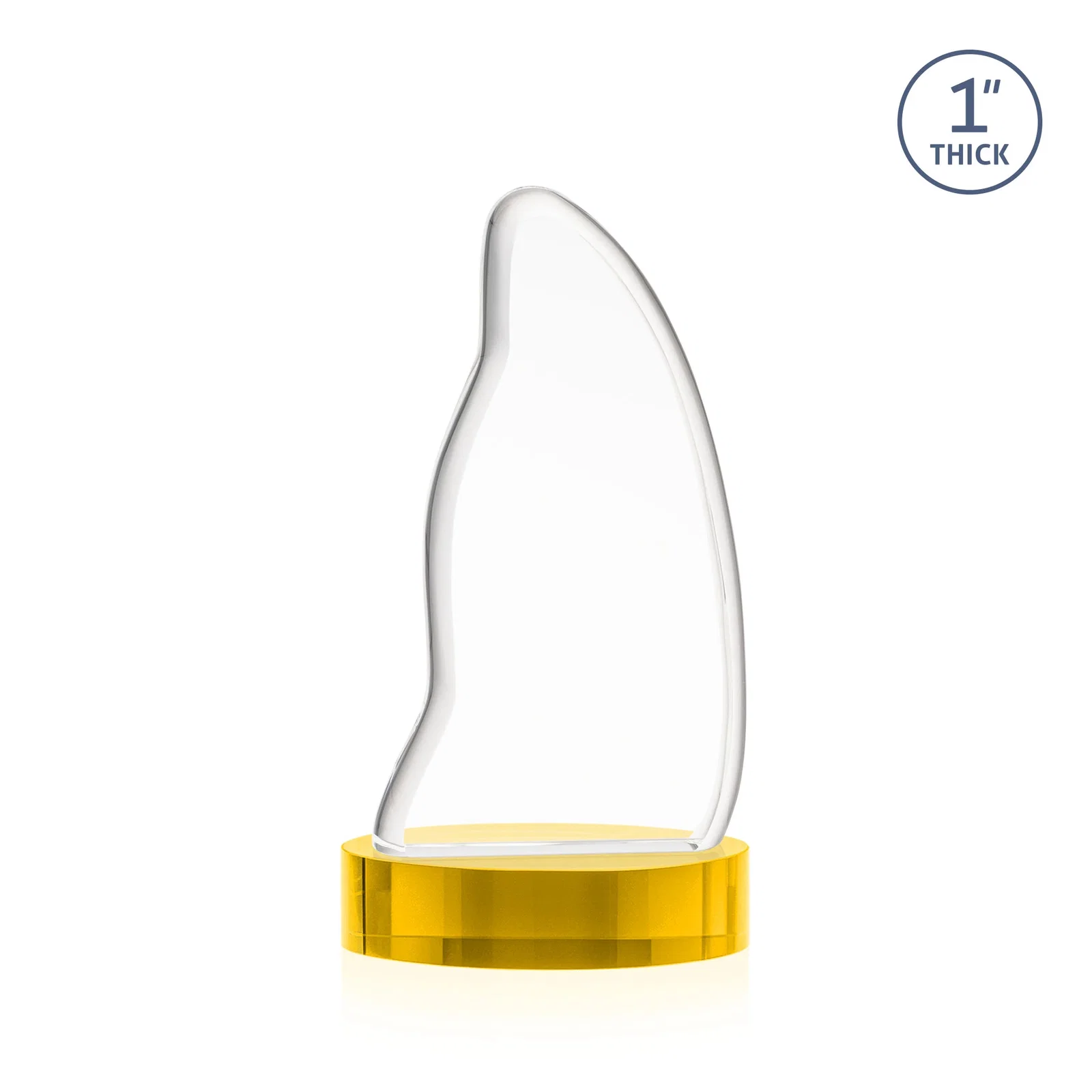 Custom engraved Optical Crystal Arch Award with Waved Edge on Oval Base, awards for graduation ceremonies