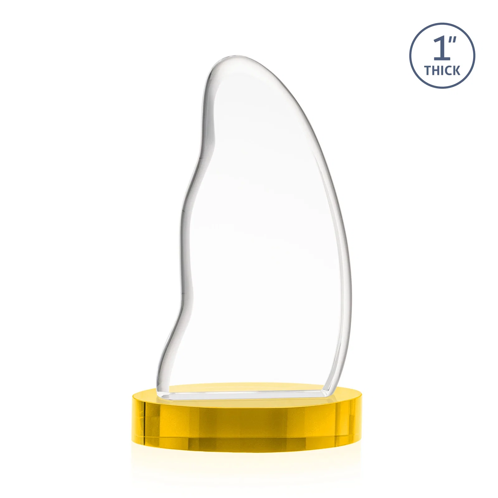 Custom engraved Optical Crystal Arch Award with Waved Edge on Oval Base, awards for safety achievement programs