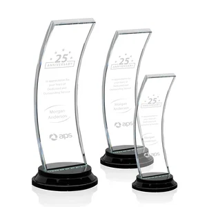 Starfire Crystal Panel Award Curved Into the Background