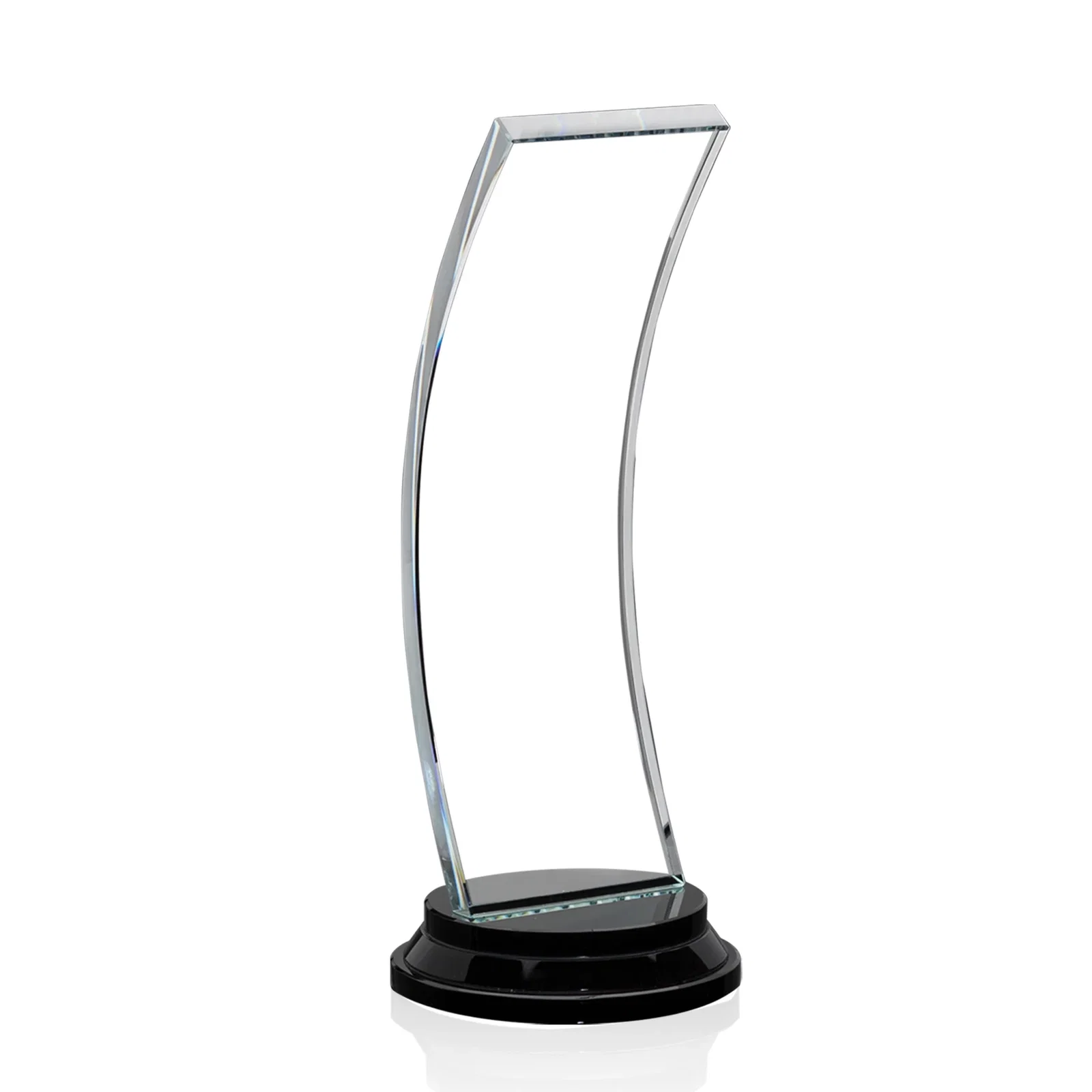 Custom Starfire Crystal Panel Award Curved Into the Background, awards for retirement presentations