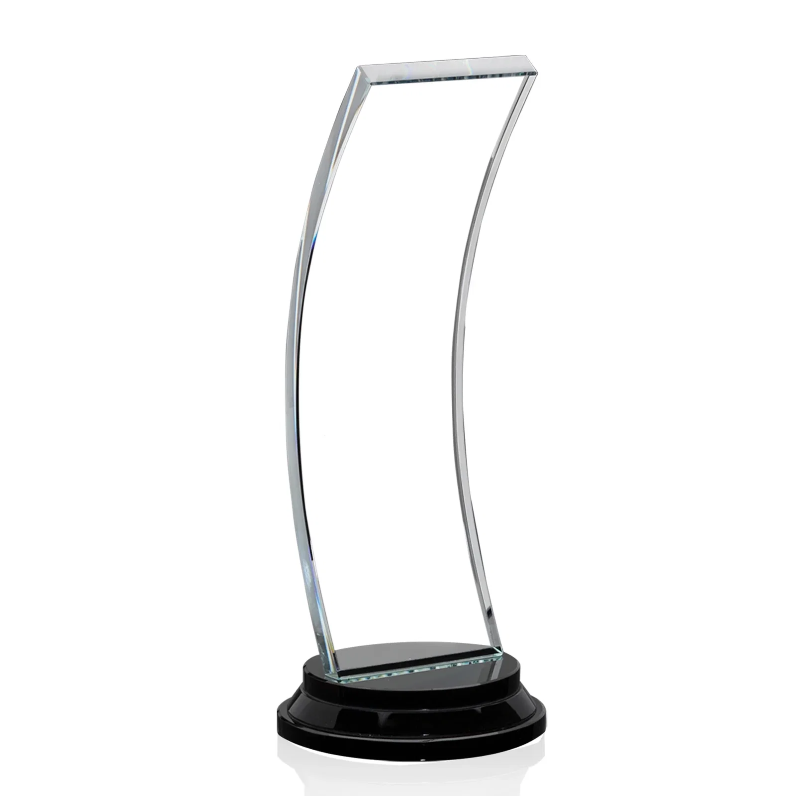 Custom Starfire Crystal Panel Award Curved Into the Background, awards for team milestone celebrations
