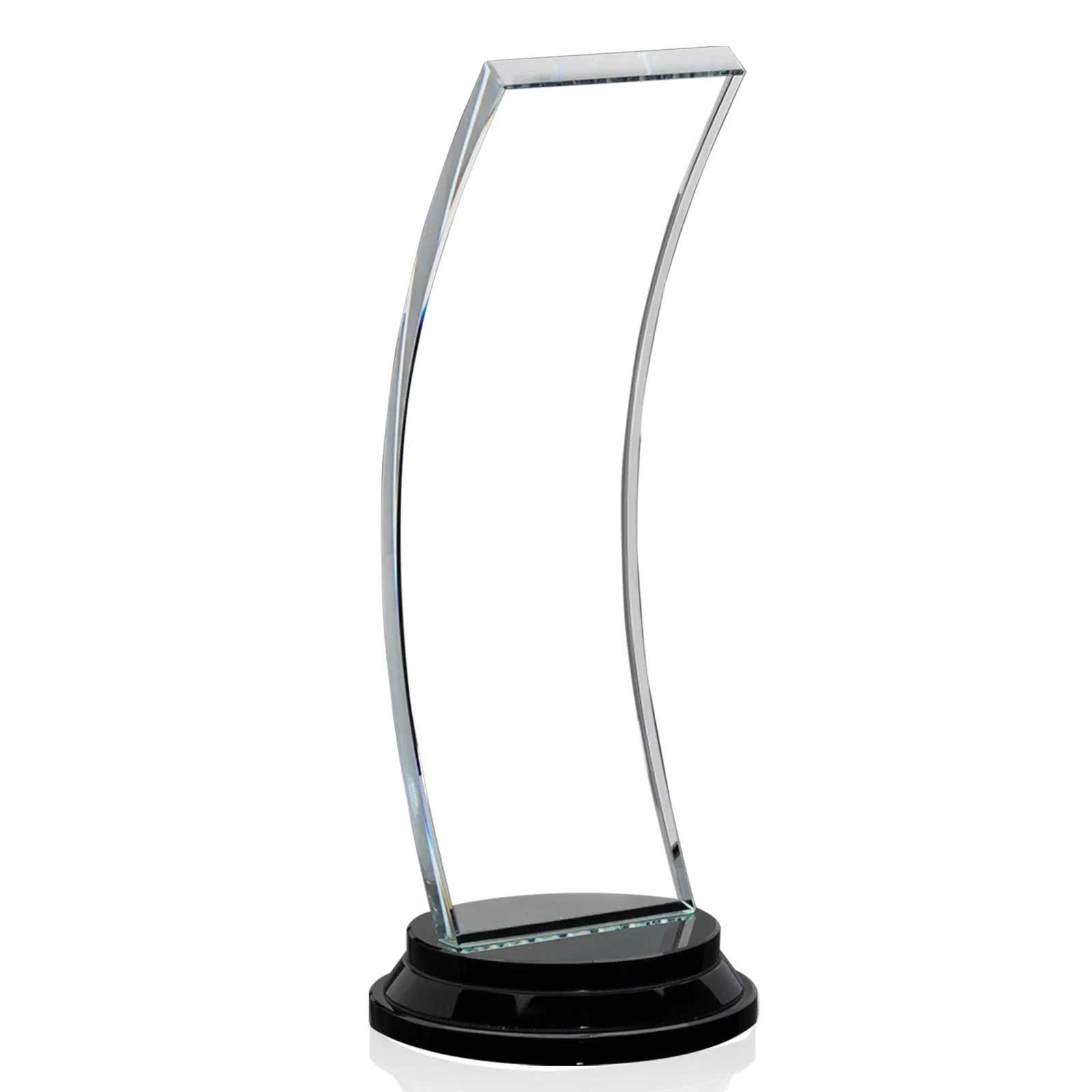Custom Starfire Crystal Panel Award Curved Into the Background, awards for donor appreciation