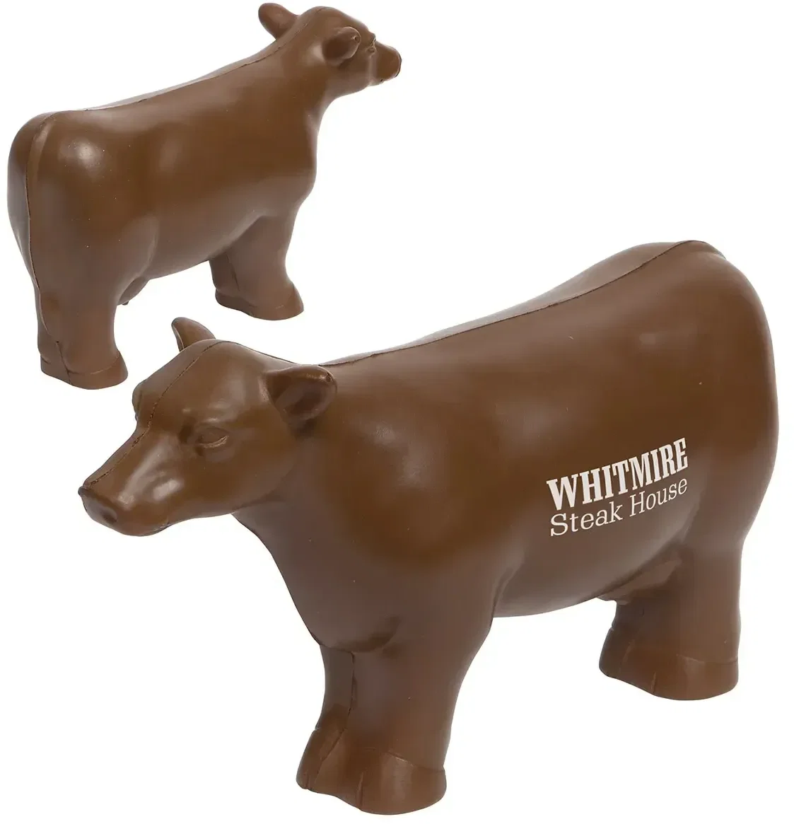 Beef cow stress reliever with custom logo, branded cow-shaped promotional squeeze toy for farm shows