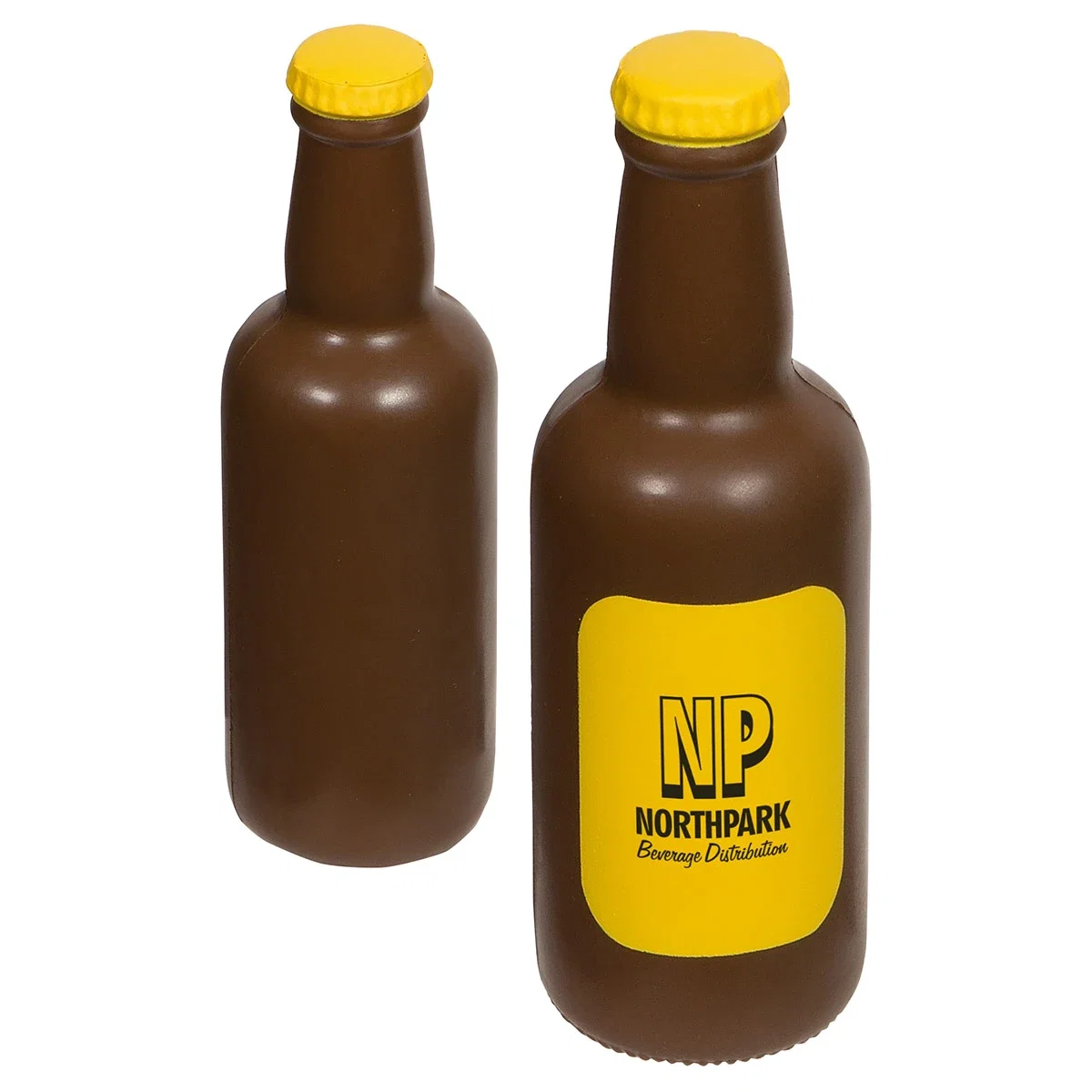 Beer bottle shaped stress reliever, 4.5 inches tall