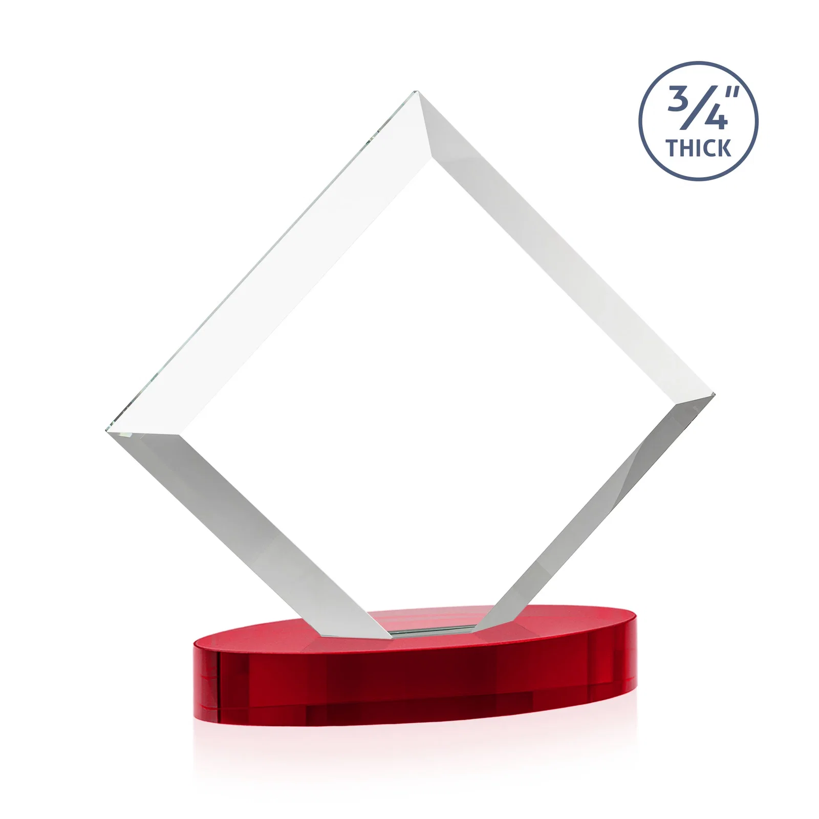 Custom Mitered-Edge Starfire Crystal Diamond Award on an Oval Base, awards, with your logo for graduation ceremonies
