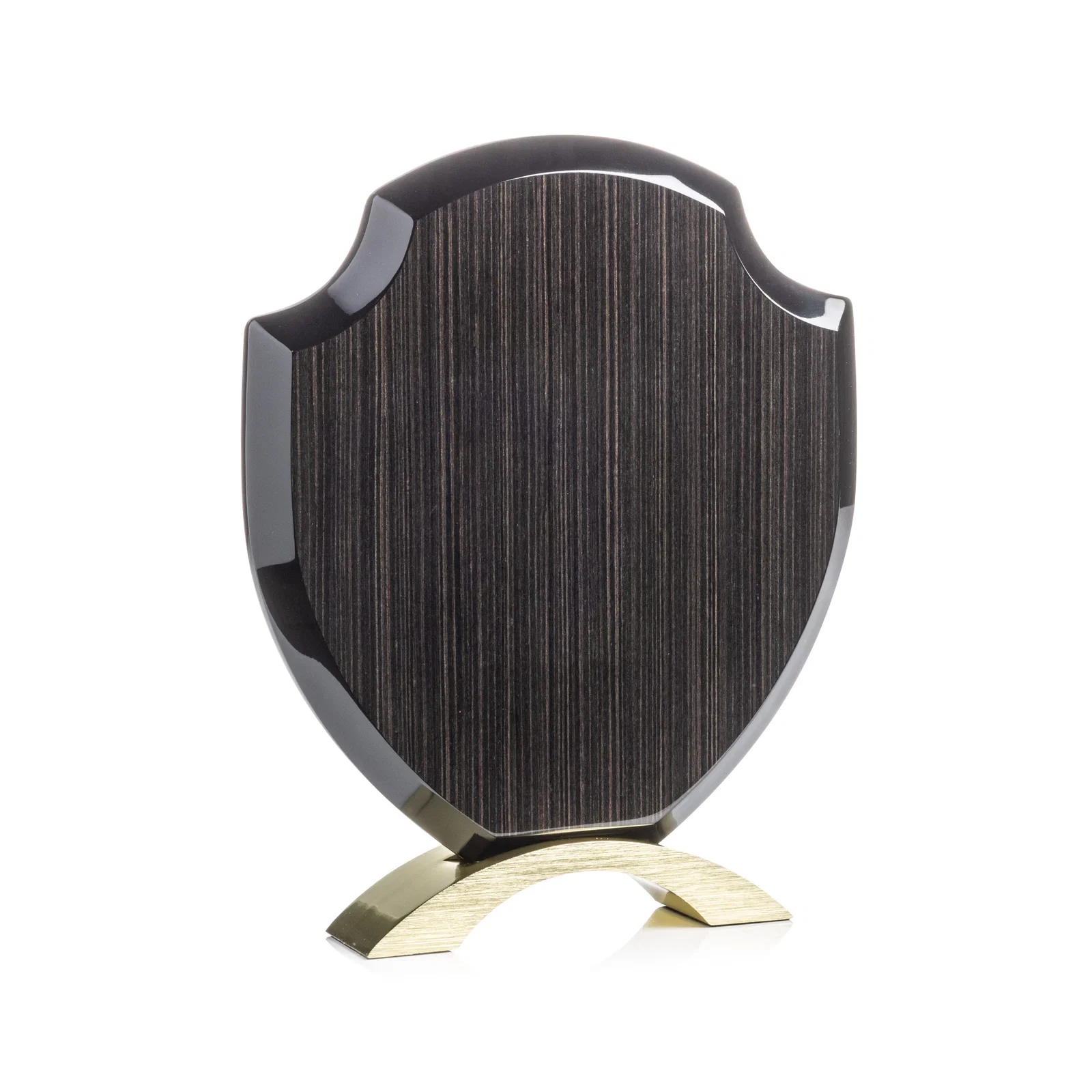 Personalized Slatewood Composite Shield Award with High-Gloss Beveled Edges for retirement presentations
